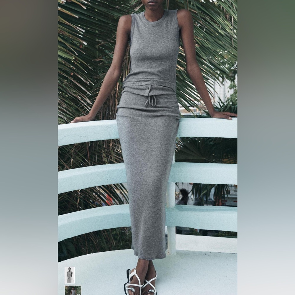 Zara 100% Wool Gray Skirt set